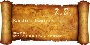 Kardics Dominik névjegykártya
